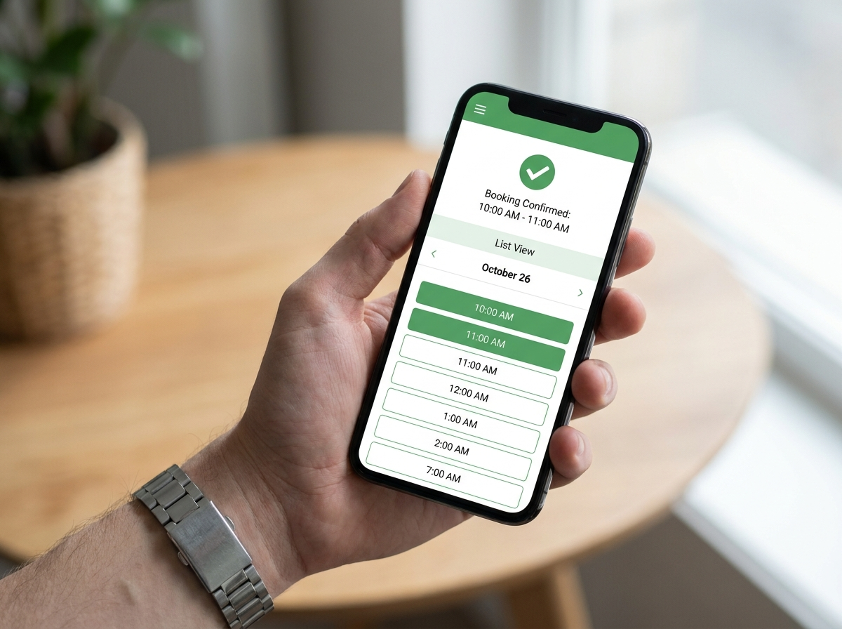 Online booking system on smartphone